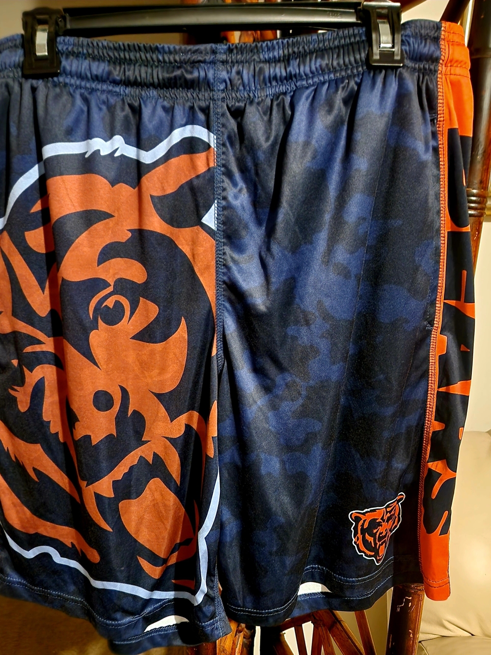 Nike Navy and Orange Chicago Bears Athletic Shorts